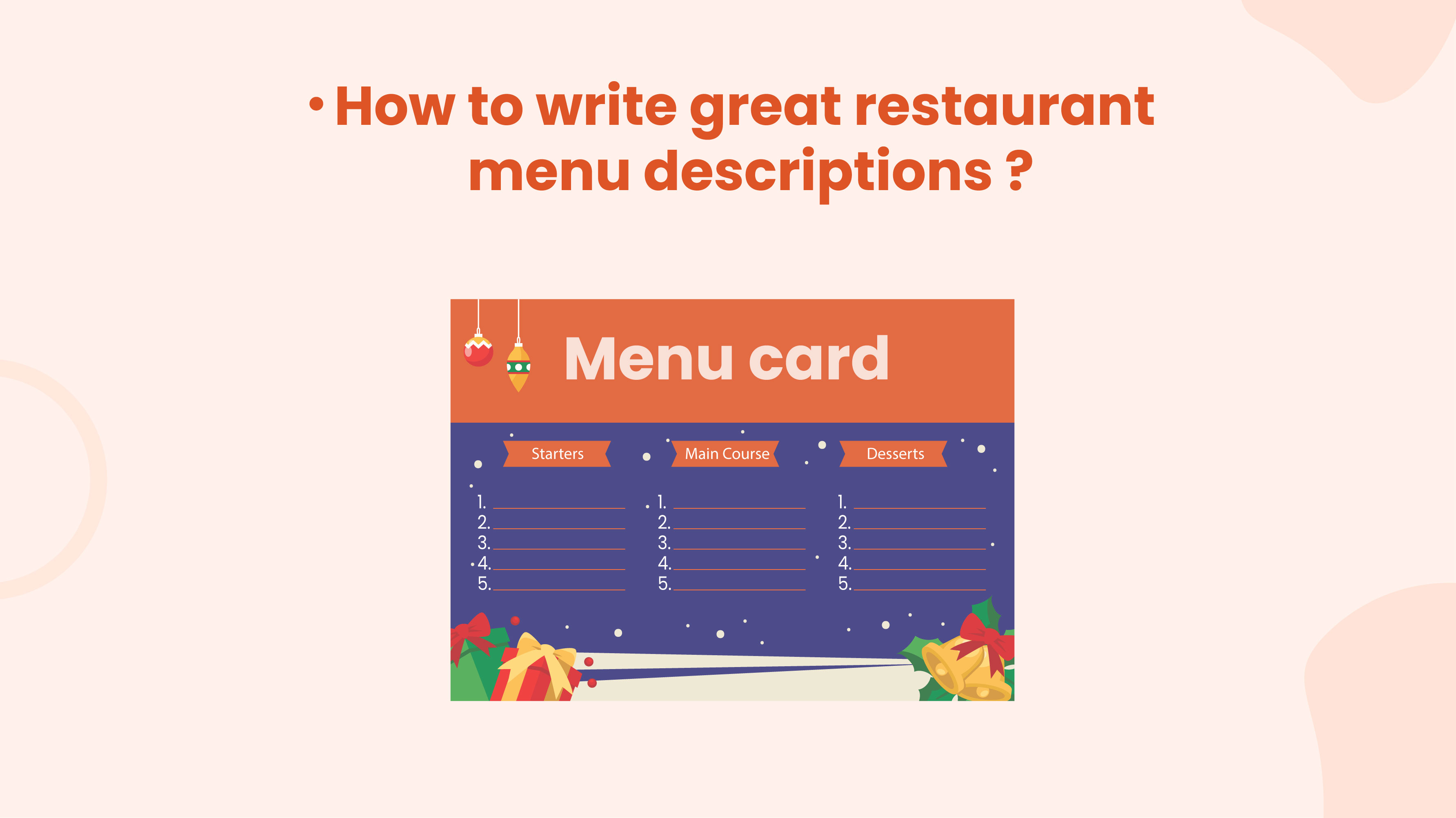 How to write great restaurant menu description ?